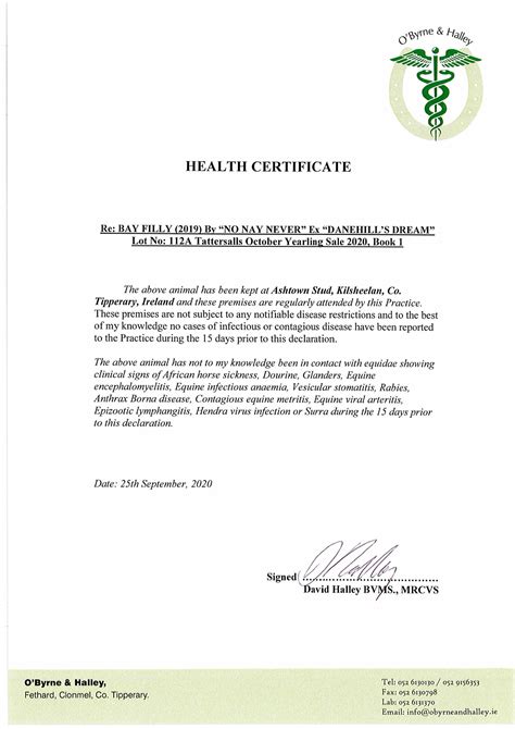 Health Certificate