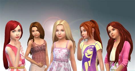 Sims 4 Kids Girls Long Hairpack 3maxis Match Long Hair Longhair