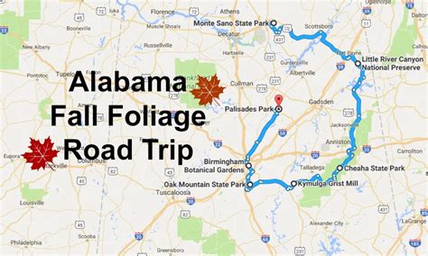 Al The Best Fall Foliage Road Trip In Alabama 2017