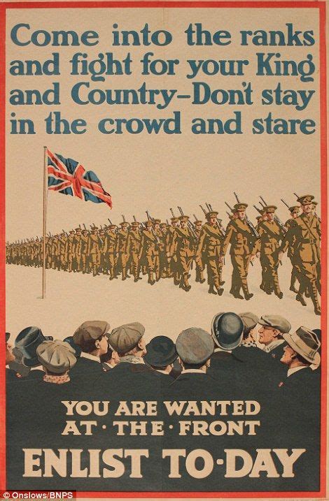 Archive Of Posters Urging Men To Enlist For Wwi Set To Sell For £20k