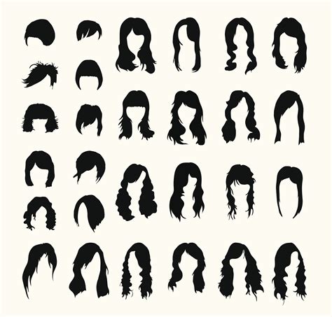 Silhouette Wig Collection At Getdrawings Free Download