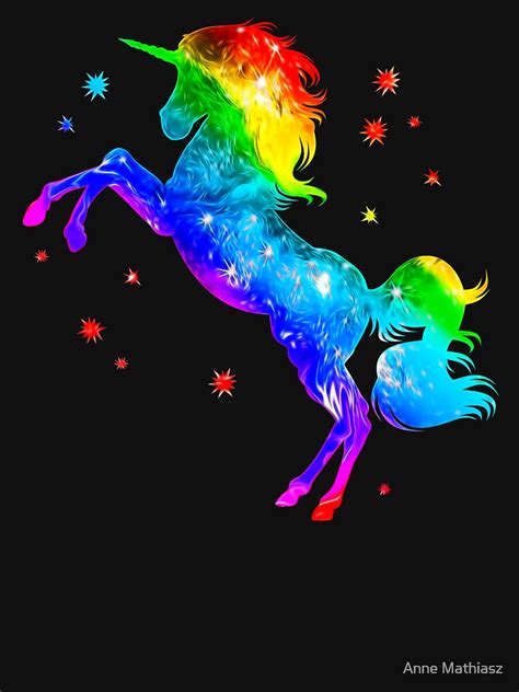 Rainbow Unicorn Stars Galaxy Style Space T Shirt By Boom Art