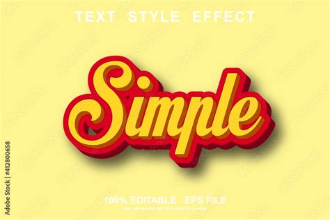 Simple Text Effect Editable Stock Vector Adobe Stock