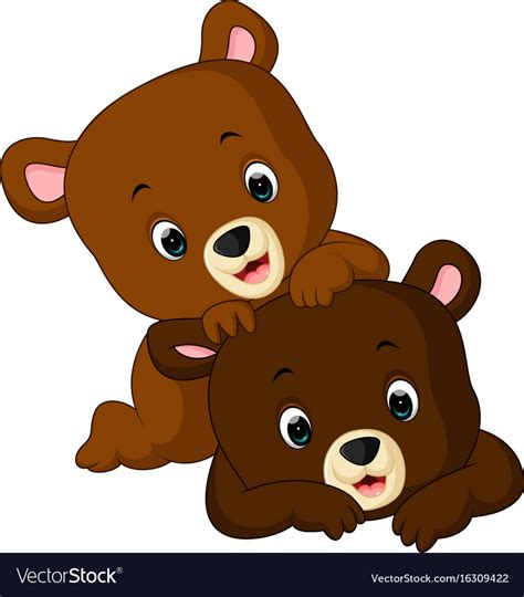 Funny Bear Cartoon Royalty Free Vector Image Vectorstock