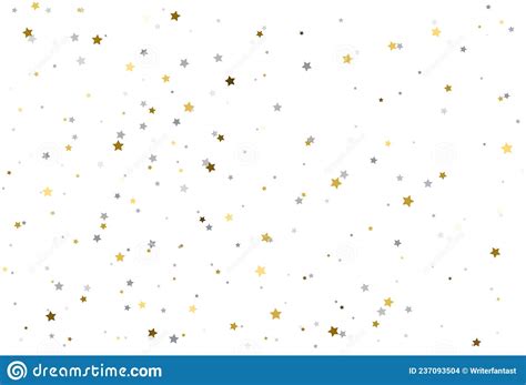 Christmas Background With Gold And Silver Stars Silver And Gold Star