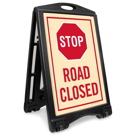 Road Closed Sign Portable Sidewalk Sign Stop Sign Sku K Roll 1056