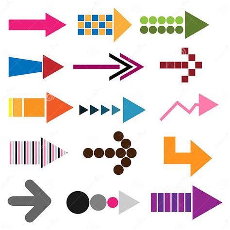 Set Of Colored Arrow Icons Stock Vector Illustration Of Direction