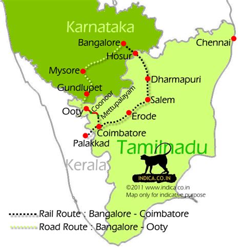 Bangalore To Ooty Route Map