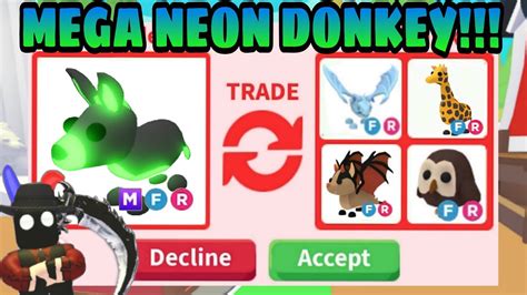 Trading My Mega Neon Donkey And See The Offers😱😱😱 Roblox Adopt Me
