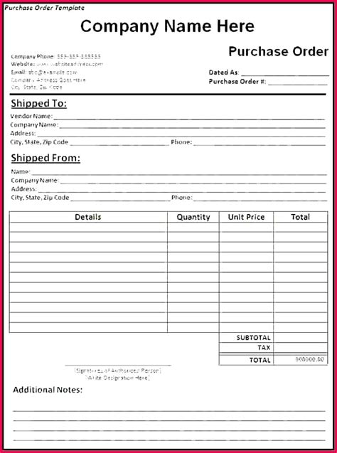 4 Simple Purchase Order Template Excel 28780 Fabtemplatez