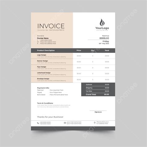 Modern Minimal Business Invoice Template Design Template Download On