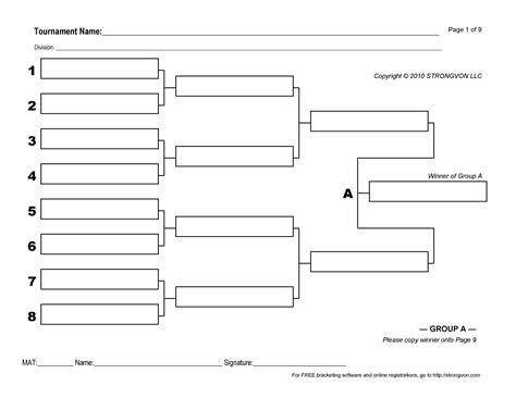 Printable Blank Tournament Bracket Template Images And Photos Finder