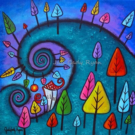 The Fanciful Forest~acrylic~16 X 16~availablel Juli Cady Ryan