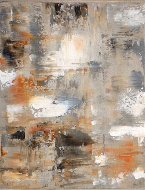 Acryiic Abstract Art Painting Grey Brown Beige And White