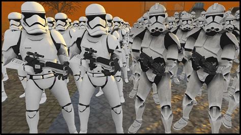 Clone Trooper Army Vs First Order Army Men Of War Star Wars Mod