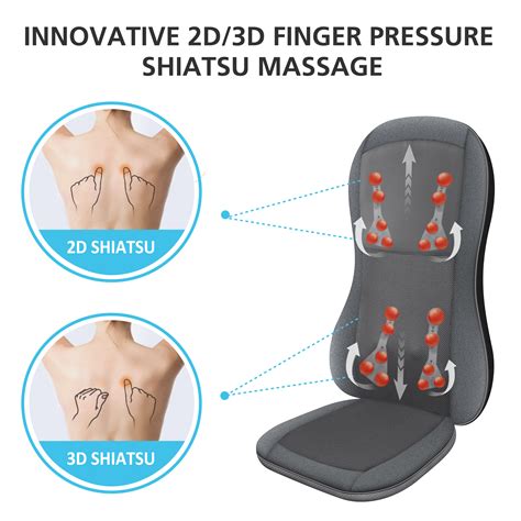 Comfier Shiatsu Back Massager With Heat 10 Massage Nodes Massage Chair Pad 2d3d Seat Cushion
