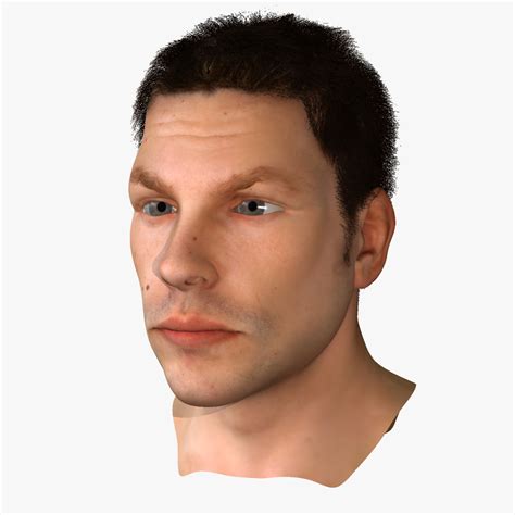 High Detailed Mid Male Face With Uv And Low Poly 3d Model 5 Ztl