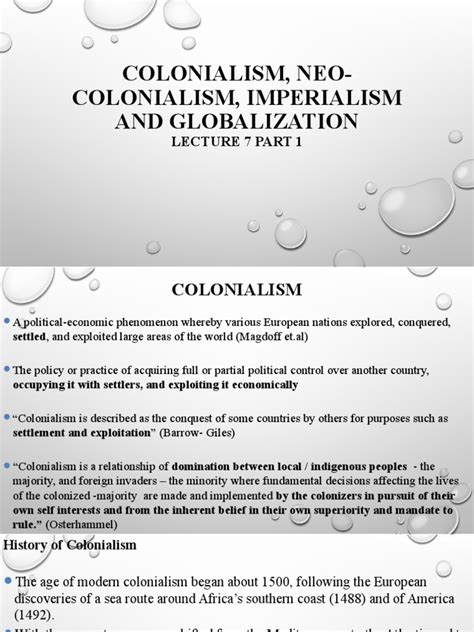Colonialism Neo Colonialism And Imperialism Pdf Imperialism