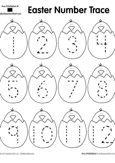 Easter Number Count Worksheet For Kindergarten