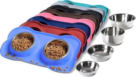Pet Supplies Hubulk Pet Dog Bowls 2 Stainless Steel Dog Bowl With No