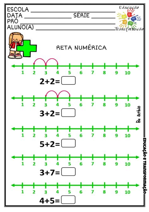 Matemática reta numérica Atividade para trabalhar adição na reta numérica Trabalhos