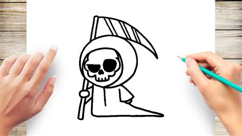 How To Draw Cute Grim Reaper Easy Youtube