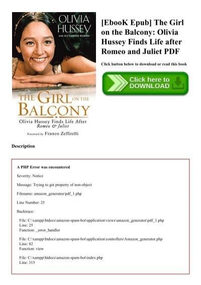 Ebook Epub The Girl On The Balcony Olivia Hussey Finds Life After