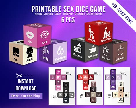 Printable Sex Dice Game Adult Games For Couples Naughty Sex Etsy