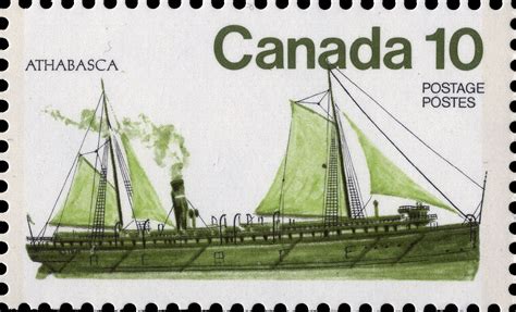 Athabasca Canada Postage Stamp Ships Of Canada Inland Vessels