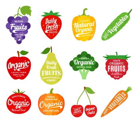 Fruits And Vegetables Logo Fruits And Vegetables Icons And Desi