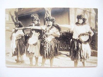 Vintage Rppc Hawaii Hawaiian Polynesian Hula Native Ethnic Topless Nude