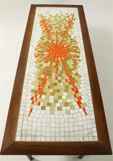 Note before fixing the tiles double check that they have the space to fit in and that the tiles have some wiggle room between them, at least 1 mm. Mosaic Tile Top Coffee Table For Sale at 1stdibs