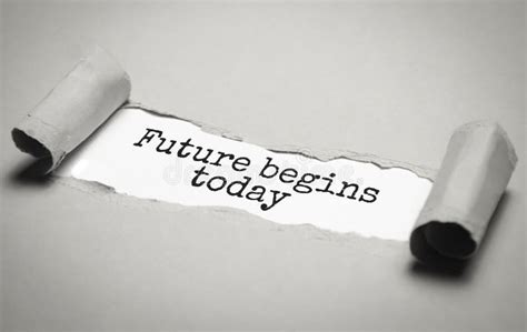 Future Begins Today Text On Torn Paper On White Desk In Sunlight