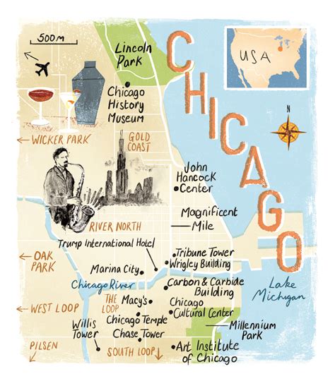 Chicago Map By Scott Jessop Map Chicago Chicago Map Chicago River