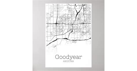 Goodyear Map Arizona City Map Poster Zazzle