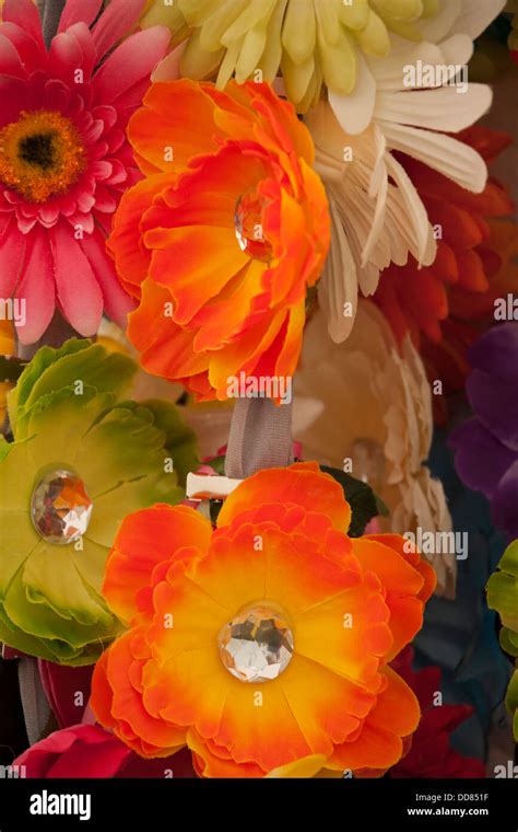Abstract Fake Flowers Background Texture Stock Photo Alamy