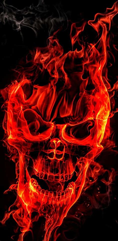 Fire Flames Skull Wallpaper