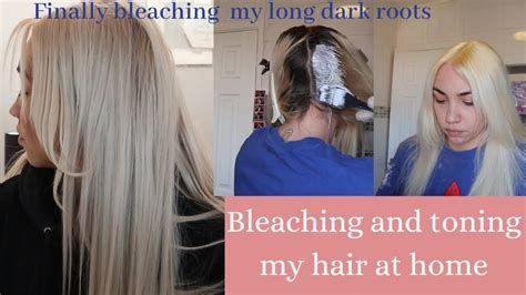 bleaching my hair at home how i bleach and tone my hair ash blonde bleaching long dark roots