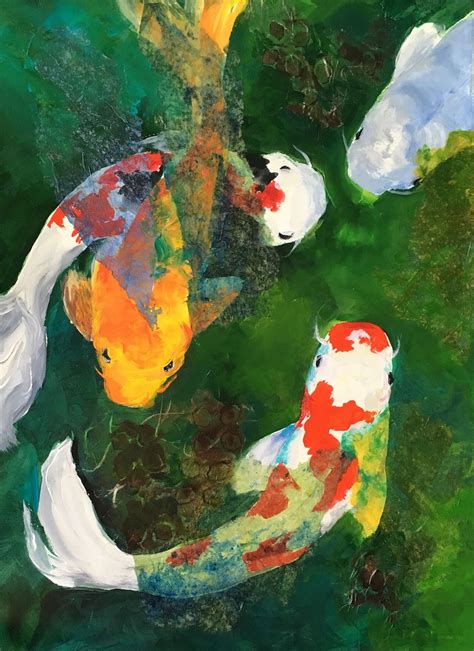 Daily Painters Abstract Gallery Watercolor Abstract Koi Hawaii