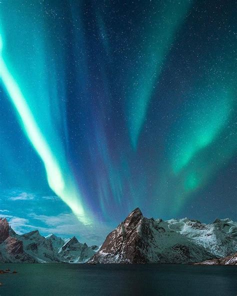 Incredible Aurora Lighting Up The Sky Of Lofoten Norway For Northern