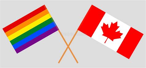 crossed flags of lgbt and canada stock vector illustration of equality acceptance 220637939