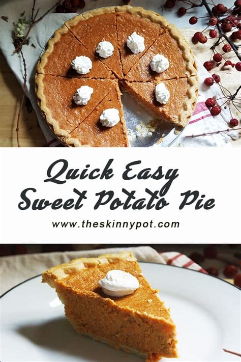 Easy Sweet Potato Pie Recipethe Skinny Pot