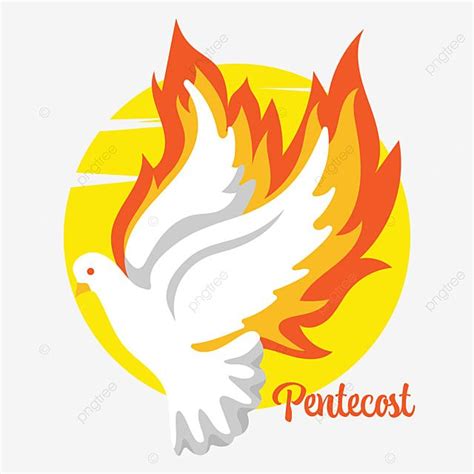 Paloma De Paz Con Alas De Fuego Para El Día Pentecostés Png