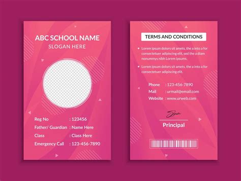 School Id Card Template And Vatical College Student Identity Card