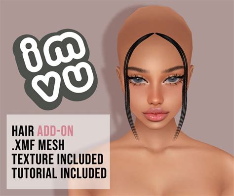 Imvu Hair Add On Mesh Xmf Double Hair Strands File Free Etsy