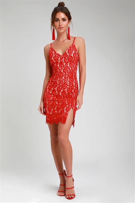 Sexy Lace Dress Red Lace Dress Red Lace Bodycon Dress