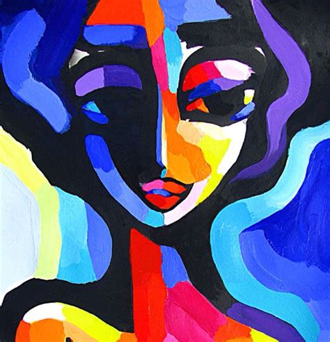 Martina Shapiro Abstract Face Art Girly Art Painting Of Girl