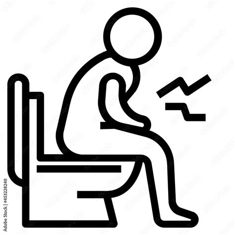 Constipation Outline Icon Stock Vector Adobe Stock