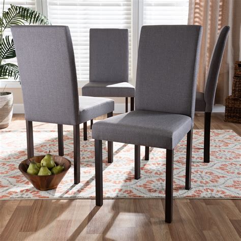 Rated 4.5 out of 5 stars. Baxton Studio Andrew Contemporary Espresso Wood Grey Fabric Dining Chair | Interior Express