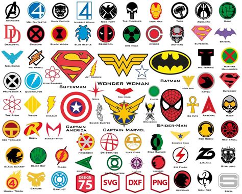 Superhero Logo Svg Bundle Upp487 Upplop Graphics Resources